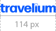 Logotipo de Travelium con medida mínima de 114 px